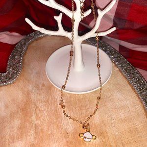 Gold Saturn Clasped Choker Piece